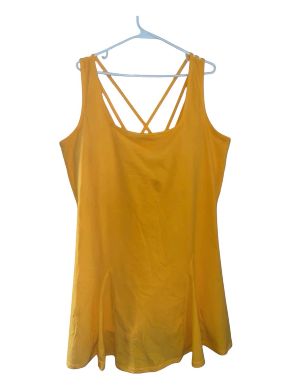 Yellow Strappy Women's Tennis Mini Dress